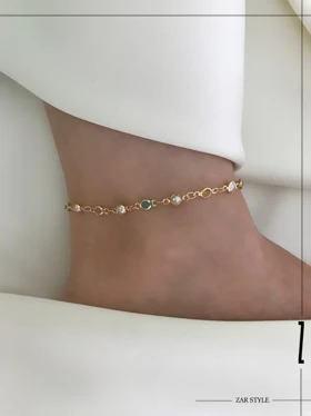 پابند نگین رنگی و مروارید