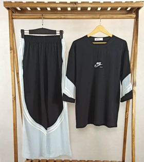 ست تیشرت شلوار لانگ (MG-12- 6172) (مشکی)