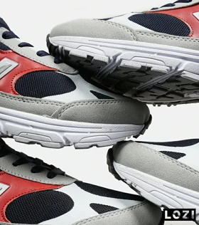 کفش کتانی بزرگ پا طوسی قرمز سرمه ای NEW BALANCE 993