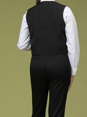 جلیقه زنانه کرپ فاستونی دیپلومات یقه هفت آستر دار کلاسیک دینا