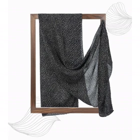 شال پلیسه طرح خال ریز زنانه - 39251735