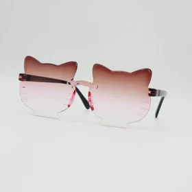 عینک آفتابی بچگانه طرح گربه کیتی با شیشه‌های ضد اشعه U (قهوه ای)