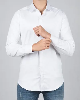 پیراهن مردانه ساده سفید کلاسیک