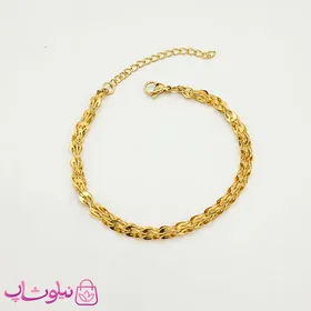 ست گردنبند دستبند پابند زنانه استیل طلایی