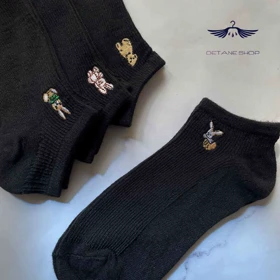 جوراب کبریتی مشکی گلدوزی شایسته