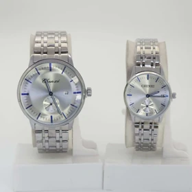 ساعت مچی ست مردانه و زنانه چنکسی Chenxi 060 موتور کوارتز باکیفیت (نقره ای)