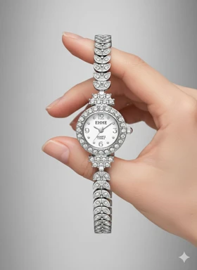 ساعت زنانه گندمی نقره ای