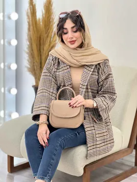 پالتو چهارخونه تک دکمه
