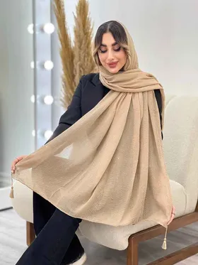 شال پلیسه منگوله‌دار شبنم