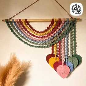 دیوار کوب مکرومه بافی مدل رنگین کمان کد 02