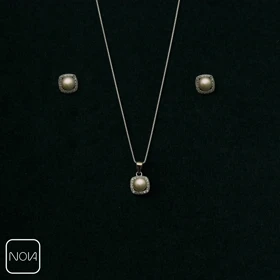 نیم ست نقره مروارید کد 651238