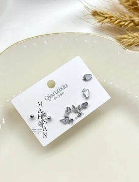 گوشواره فرشته جواهری کد Xu016239 6عددی