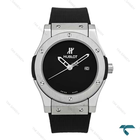 ساعت مچی هابلوت مردانه سیلور مشکی صفحه مهندسی Hublot-7366-G