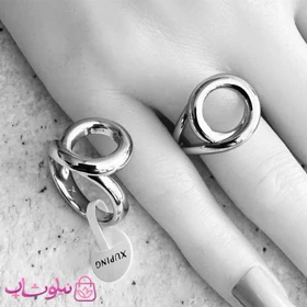 انگشتر زنانه ژوپینگ نقره ای رنگ مدل دایره مارپیچ کد 2891
