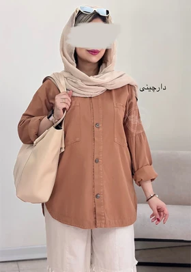 مانتو کتان مدادرنگی