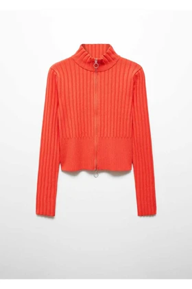 ژاکت کش باف پشمی زنانه اورجینال منگو mango