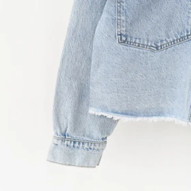 کت جین پایین ریش آبی روشن کد 1081