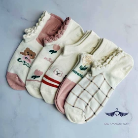 جوراب مچی لب دالبری طرح تدی و گل شایسته