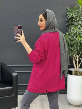 مانتو کتان چهار جیب پرچ پارلا