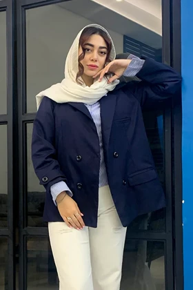 کت زنانه با آستر سورمه ای کد (7147)