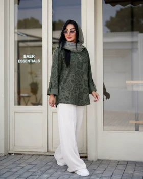 شومیز مانتویی خنک زنانه مدل ستین کد 3013 (ضمانت اصالت)