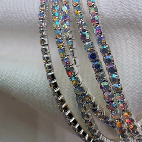 دستبند استیل طرح «تنیسی» هفت رنگ | تک‌ردیفه (فروش دانه‌ای)