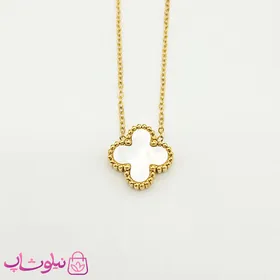 گردنبند دخترانه ونکلیف دورو سفید مشکی