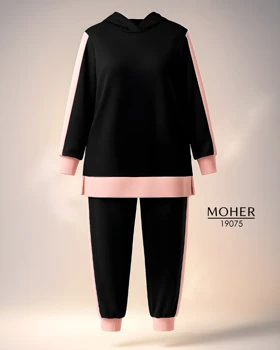 ست هودی و شلوار زنانه اسپورتی سایز بزرگ