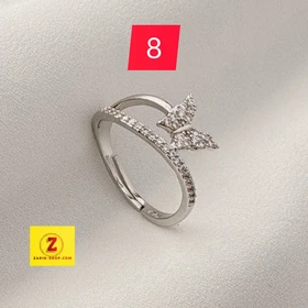 انگشتر فری سایز زنانه نگینی و ساده مارک CM