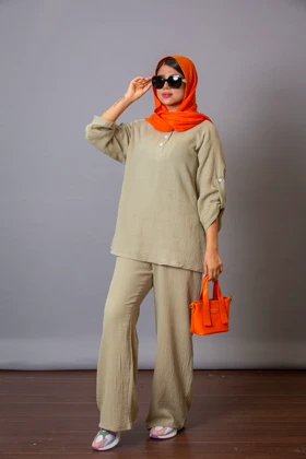 مانتو شلوار لینن پنبه رستا