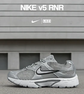 کفش کتانی مردانه و زنانه طوسی سفید نایک NIKE v5 RNR مدل 7323