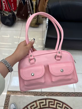 کیف دوشی دخترانه و زنانه دو جیب شکیرا (صورتی)