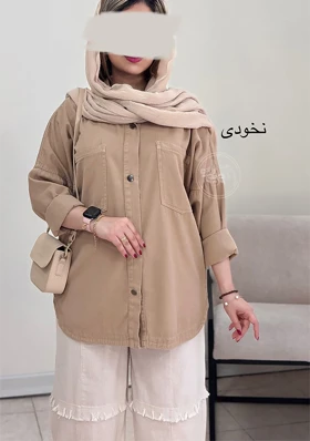 مانتو کتان مدادرنگی