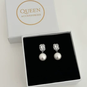 گوشواره طرح جواهر کوچک مرواریدی کد 886