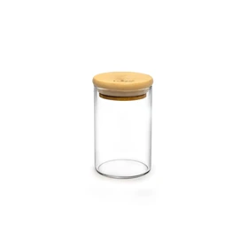 جاادویه شیشه ای گرد یونیک درب چوبی مدل 1752 سایز 9.5 سانت