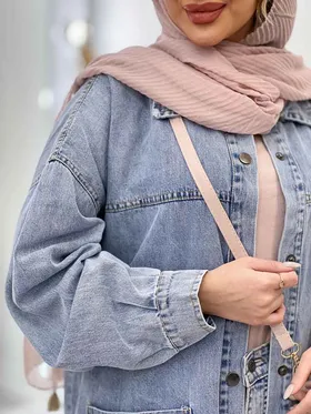 مانتو جین برش‌دار