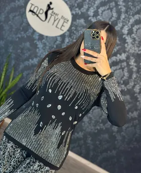بلوز نگین‌دار کد : 7978