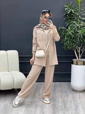 ست مانتو و شلوار کراش