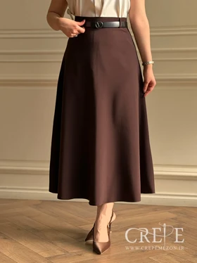 دامن نیم کلوش کمربند دار قد 95