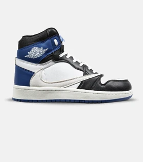 کفش کتانی ساق‌دار سفید آبی مشکی مردانه NIKE travis scott مدل 6707