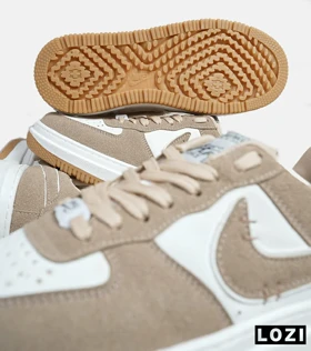 کفش مردانه و زنانه قهوه ای سفید NIKE AIR FORCE