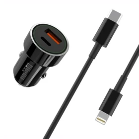 شارژر فندکی فست شارژ ماشین تایپ سی 20 وات ایکس او TZ11
