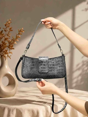 کیف چرم زنانه آسمان طوسی ابر و بادی سنگی چرم اصل گاوی