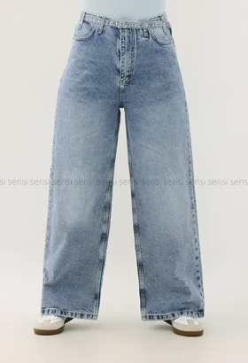 شلوارجین وایدبلت کمربند دارکد1004723