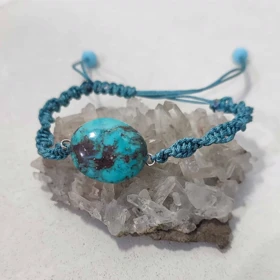 دستبند زنانه سنگ فیروزه نیشابور اصل کد 3