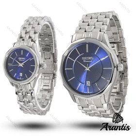 ساعت ست سیکو diamond بدنه سیلور صفحه نقره ای s-10209