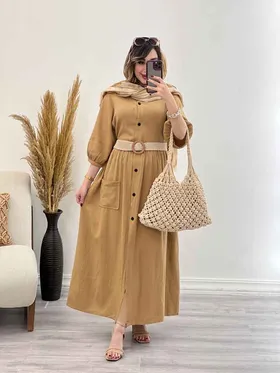 پیراهن جلو دکمه دو جیب
