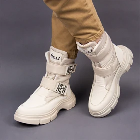 نیم بوت زنانه کاپشنی NEW کرم کد 549