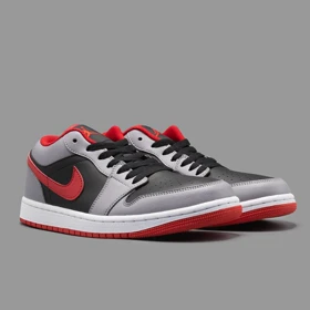 نایکی جردن 1 طوسی قرمز ساق‌کوتاه Nike Air Jordan 1 Low Cement Fire Red