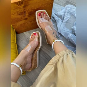 صندل 2 بند طلقی لژدار